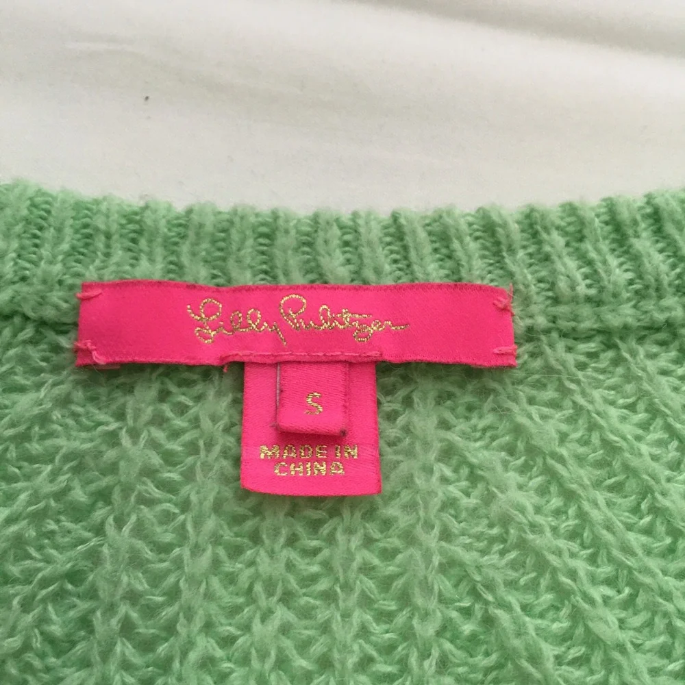 Lilly Pulitzer Kasmina Sweater Womens Small Green V-Neck Wool Blend